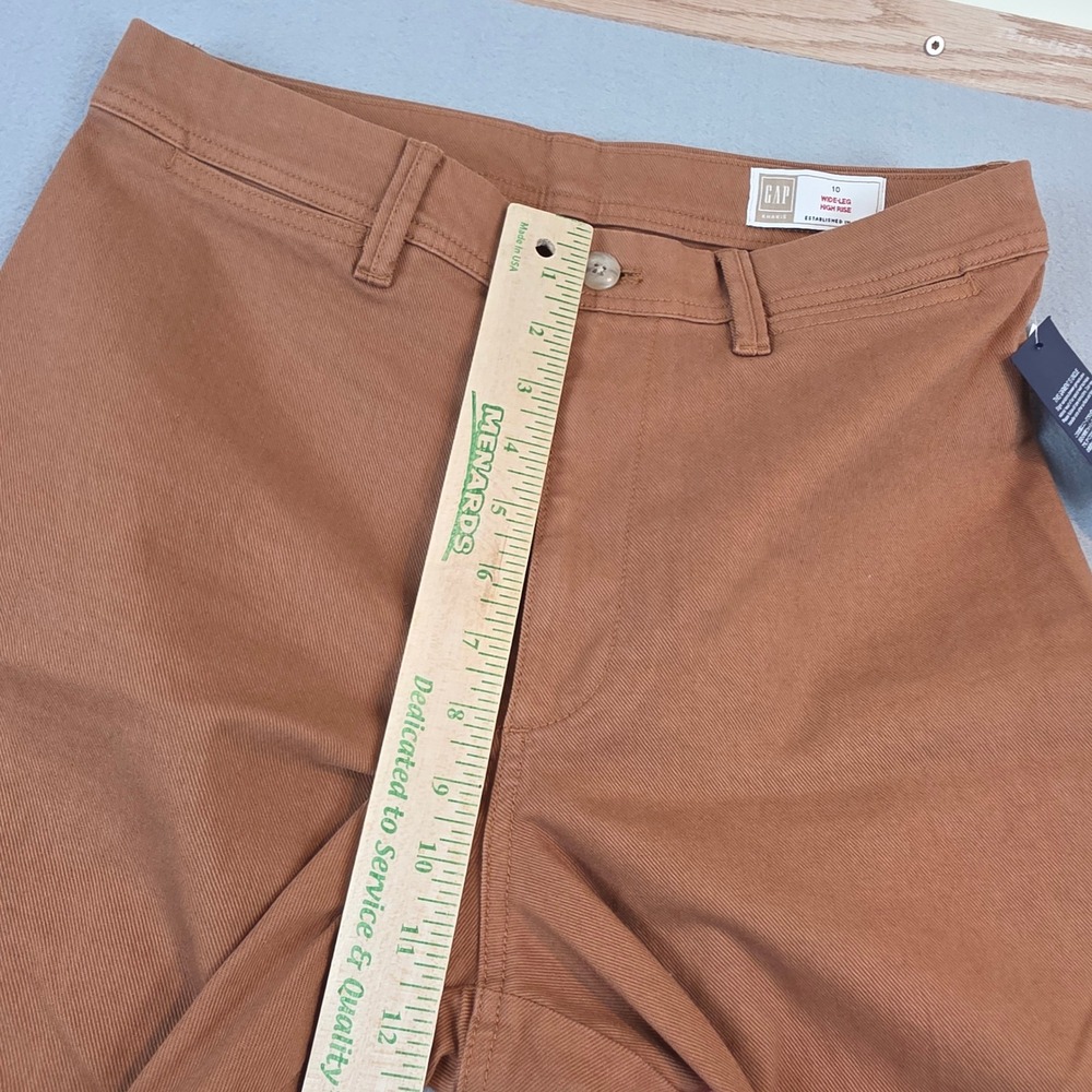 GAP Womens High Rise Utility Wide Leg Pant Spice Brown Preppy Pants sz 10 NWT - Picture 10 of 12